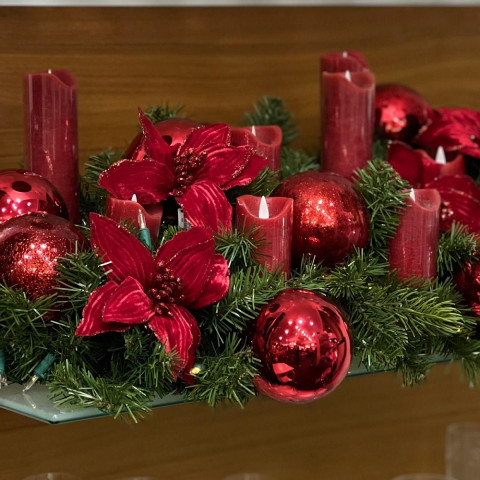 Свеча 15 см красная с имитацией горения