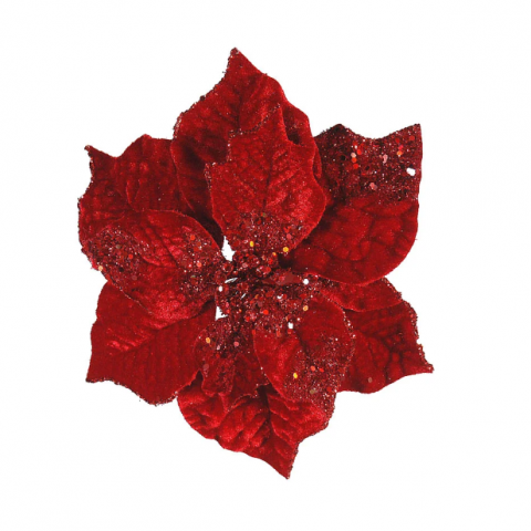 Пуансеттия красная бархатная 25 cm