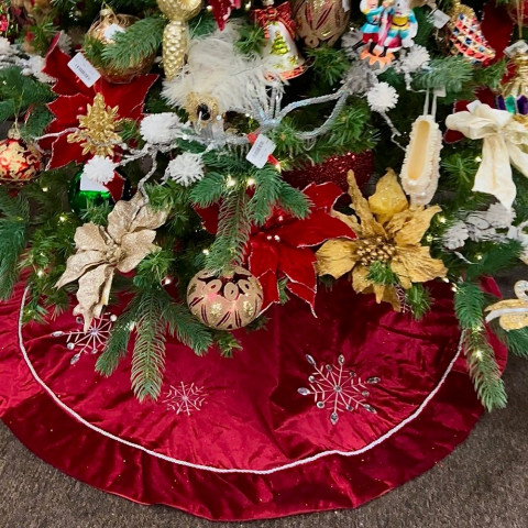 Юбка под ёлку о снежинками 122 см 